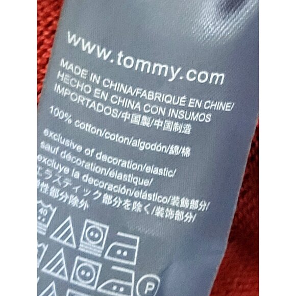 Tommy Hilfiger red quarter zip pullover cotton sweater. Men's Medium - Picture 5 of 5